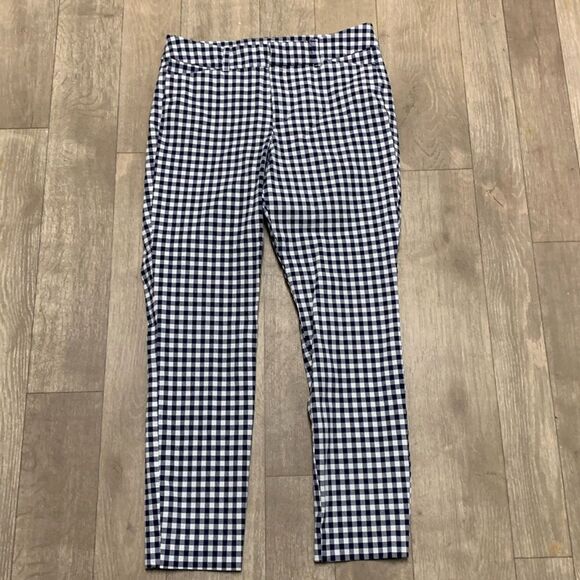 Womens Old Navy Pixie High Rise‎ Casual Dress Checkered Ankle Crop Pants - Picture 1 of 8